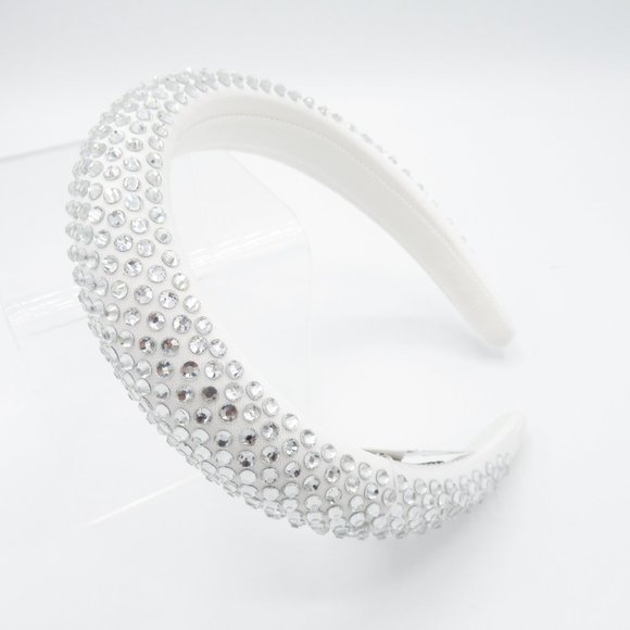 J. Crew Rhinestone Studded Puff Headband - White - Picture 1 of 6